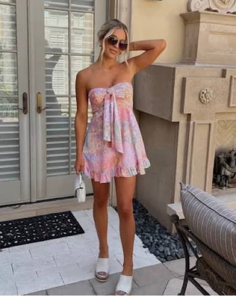 Teagan Floral Patchwork Mini Dress - Image 3