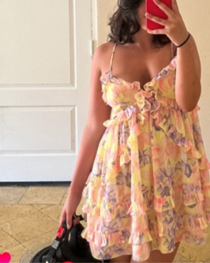 Floral Ruffle mini Dress - Image 2