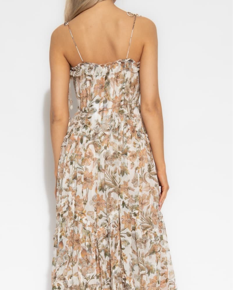 Zimmermann Floral Chiffon Midi Dress - Image 2