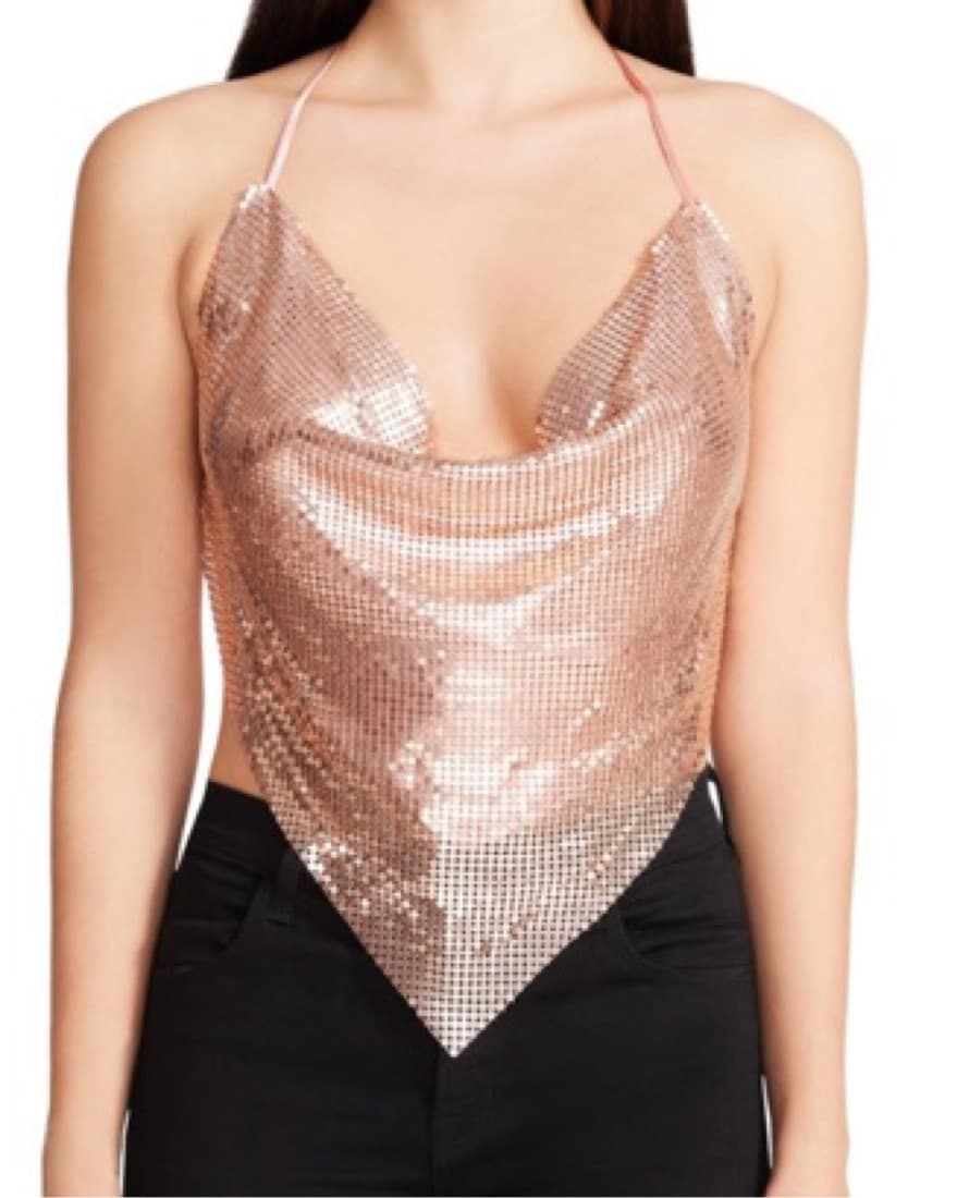 Rose Gold Metal Mesh Top - Image 2
