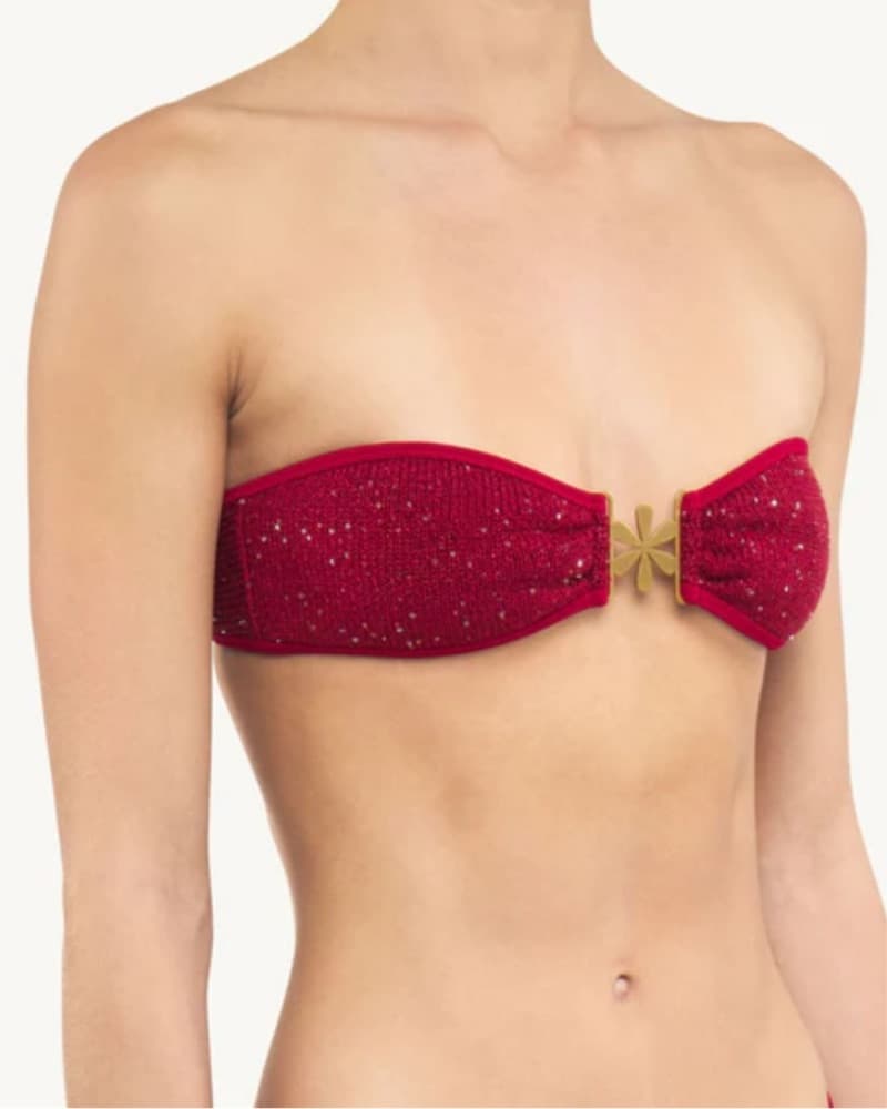 Asta Resort Mia Knitted Bikini In Wine - Image 4