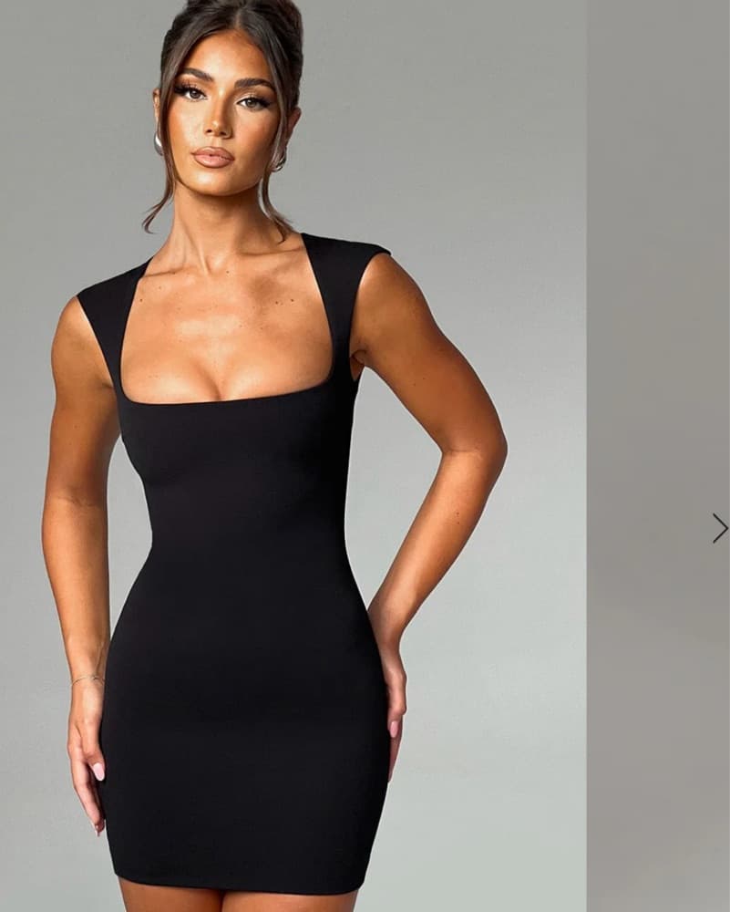 Alluring Black Bodycon Mini Dress - Image 2