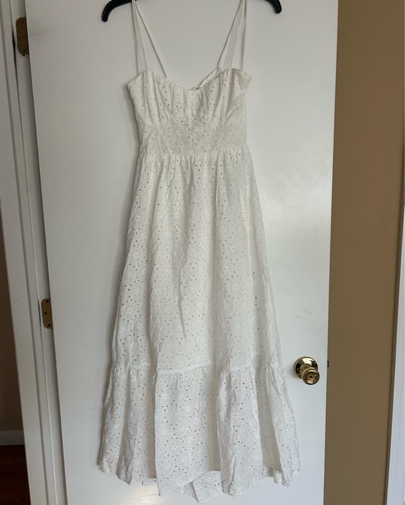 zara eyelet midi dress white - Image 3