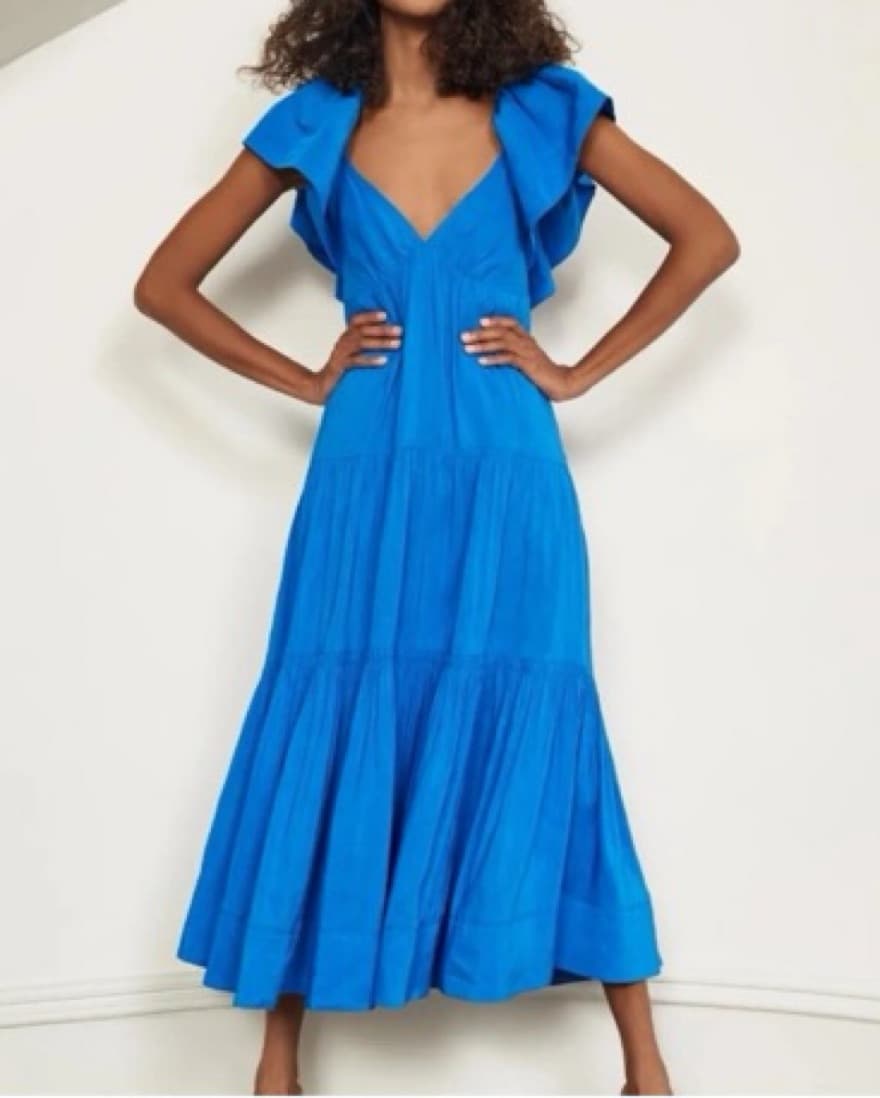 La Ligne Stella Tiered Linen Blend Dress - Image 2