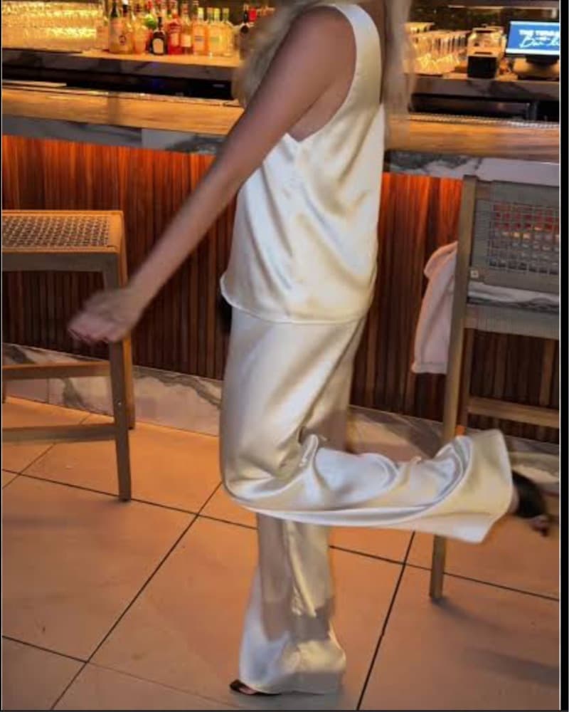 April Seven White Satin Set - Image 2