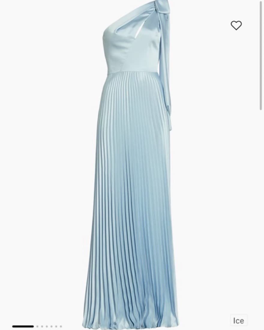 Amsale Satin One-Shoulder pleated gown - Image 2