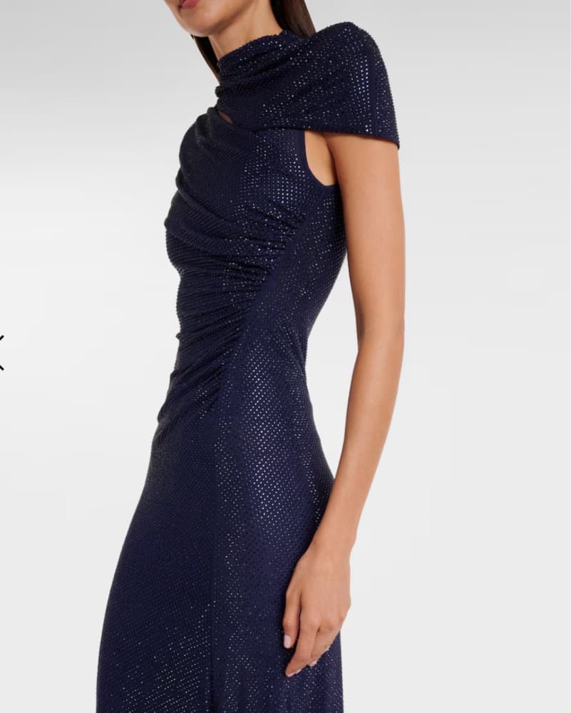 Self portrait Rhinestone Dress Navy - Image 5