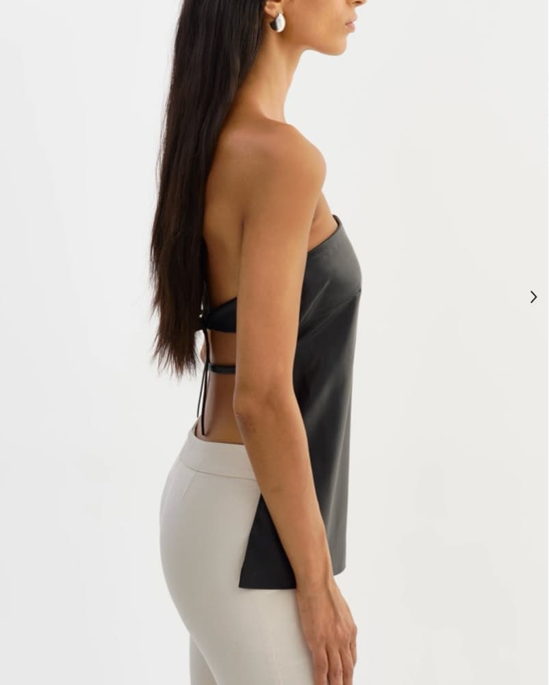 Open Back Faux Leather Top  - Image 3