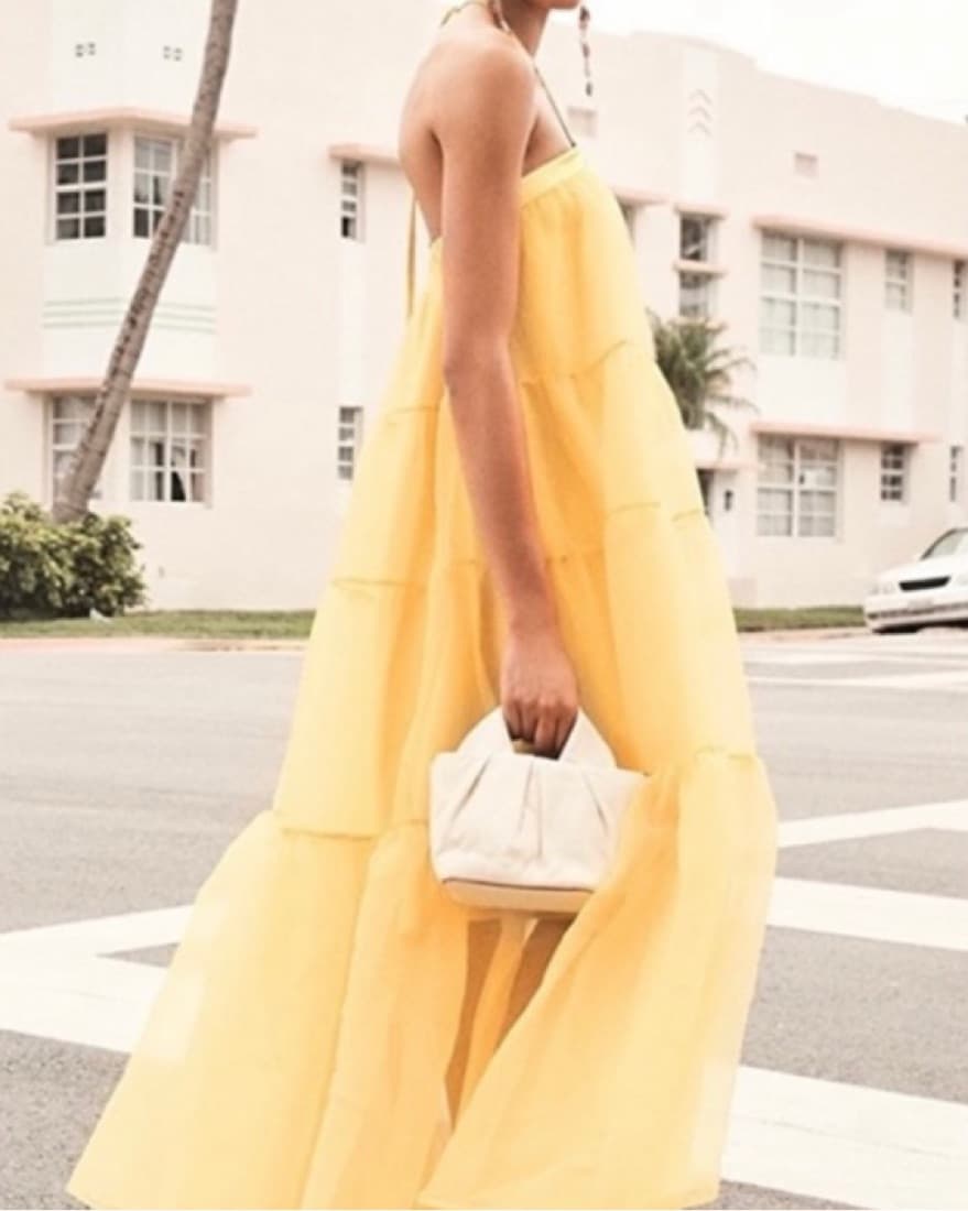 Yellow Staud Midi Dress - Image 3