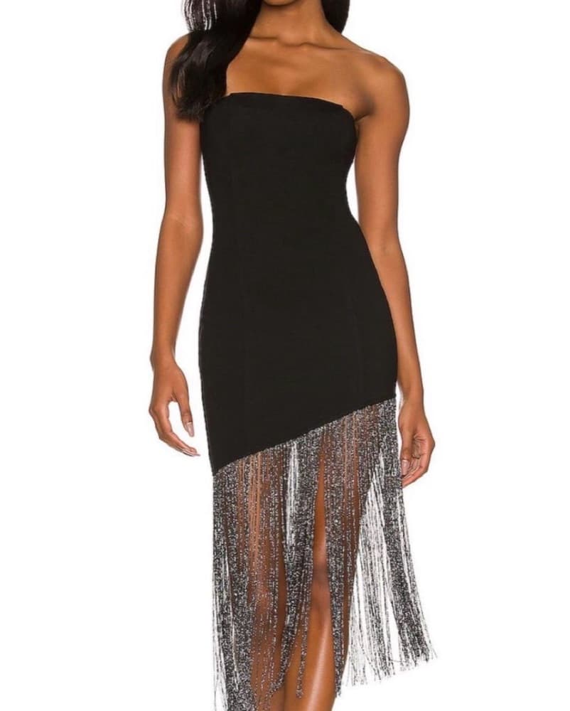 Superdown Black Strapless Dress - Image 1