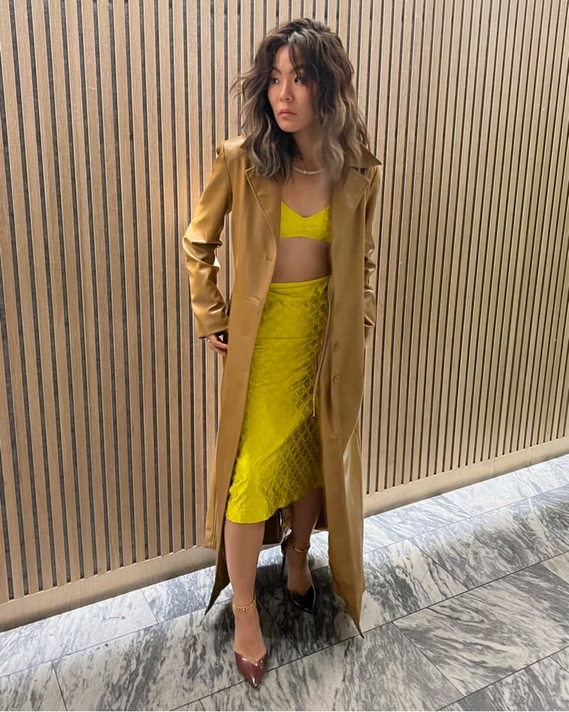 Full Length Tan Leather Coat - Image 1