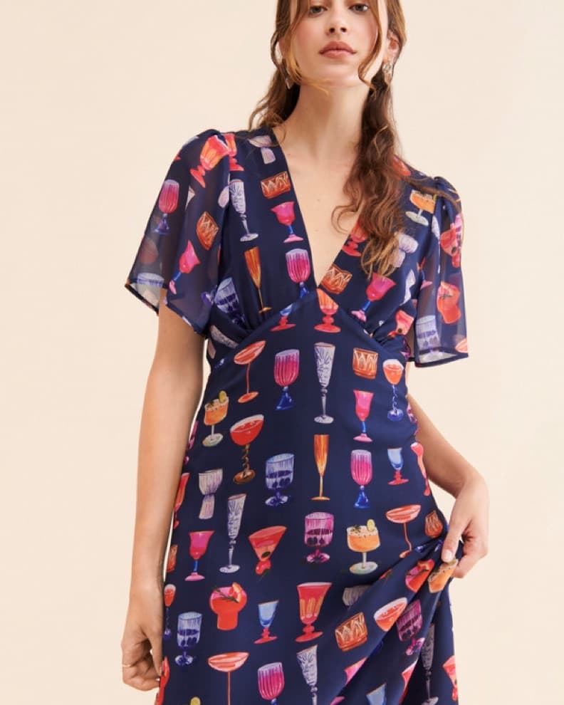 Navy Blue Cocktail Maxi Dress  - Image 1