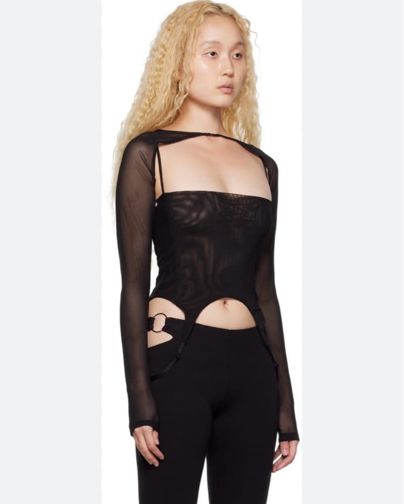 Miaou Phoenix Mesh Top In Black  - Image 2