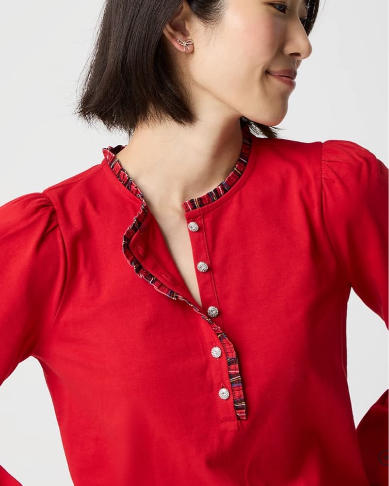 J Crew Red Blouse  - Image 2