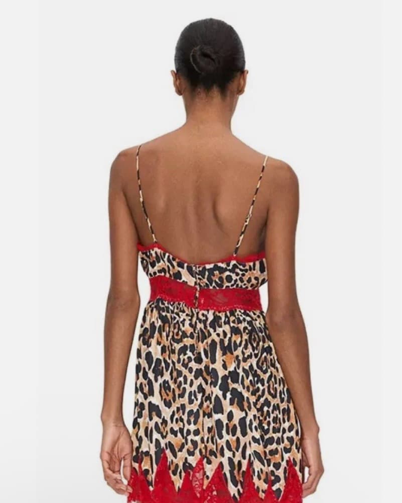 Rabanne H&M Lace-Trimmed Satin Dress - Image 5