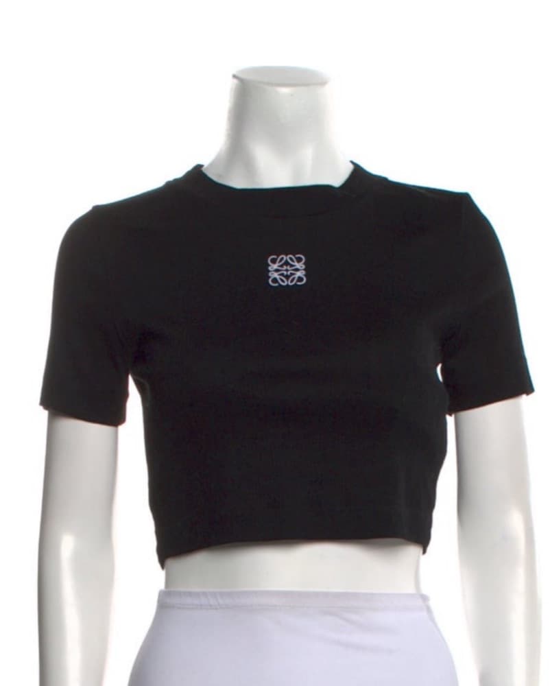Loewe Anagram Cropped Ribbed Tee - Image 4