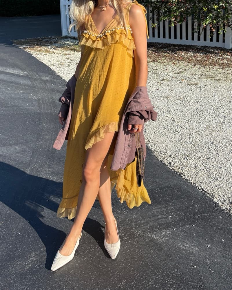For Love And Lemons Yellow Pearl Dress  - Image 1
