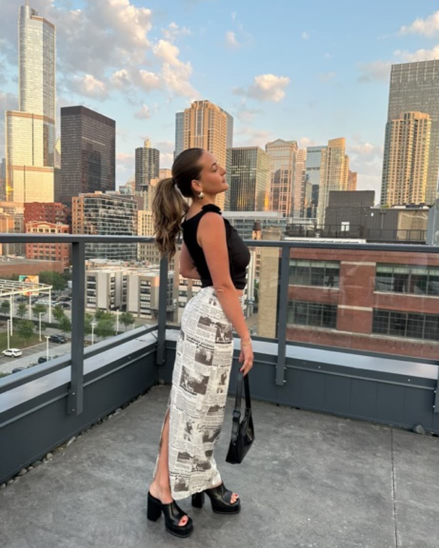  Newspaper Print Maxi Skirt  - Image 3