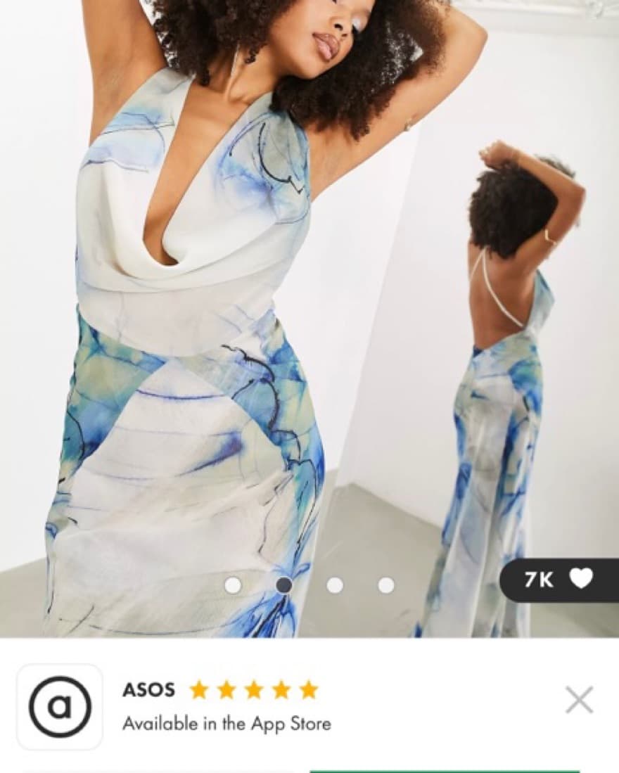 ASOS sheer/blue blackless summer dress  - Image 5