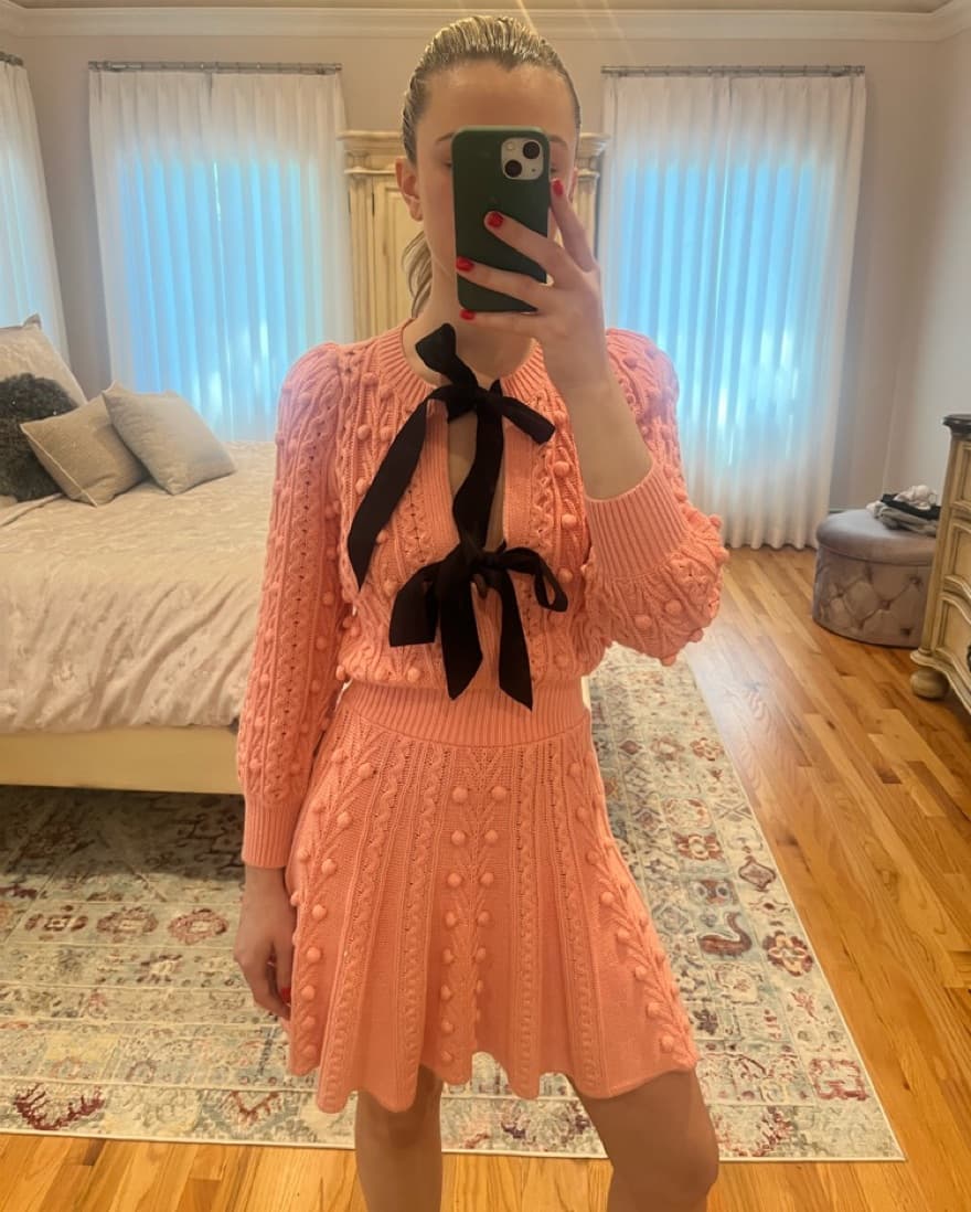 Puff Sleeve Sweater Dress - Image 4