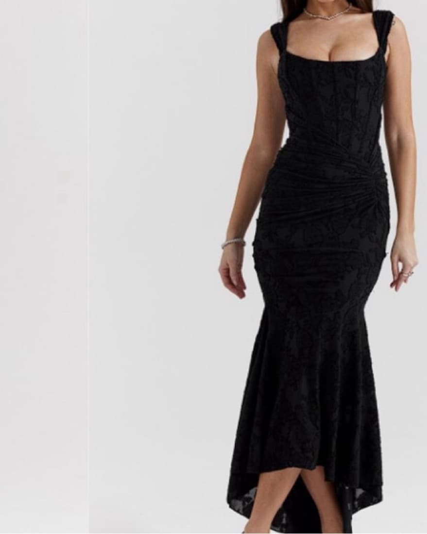 House Of CB Floral Ruched Corset Dress - Image 2