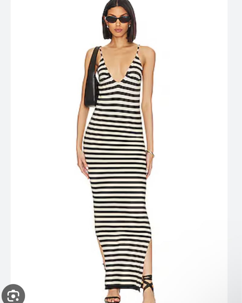 Pheobe Maxi Dress In Black & White - Image 1