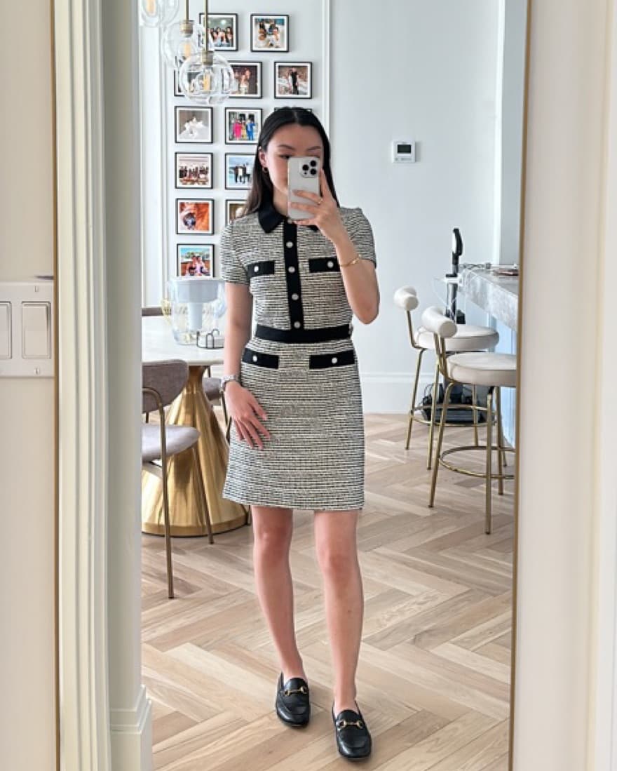Maje Belted Tweed Dress - Image 2