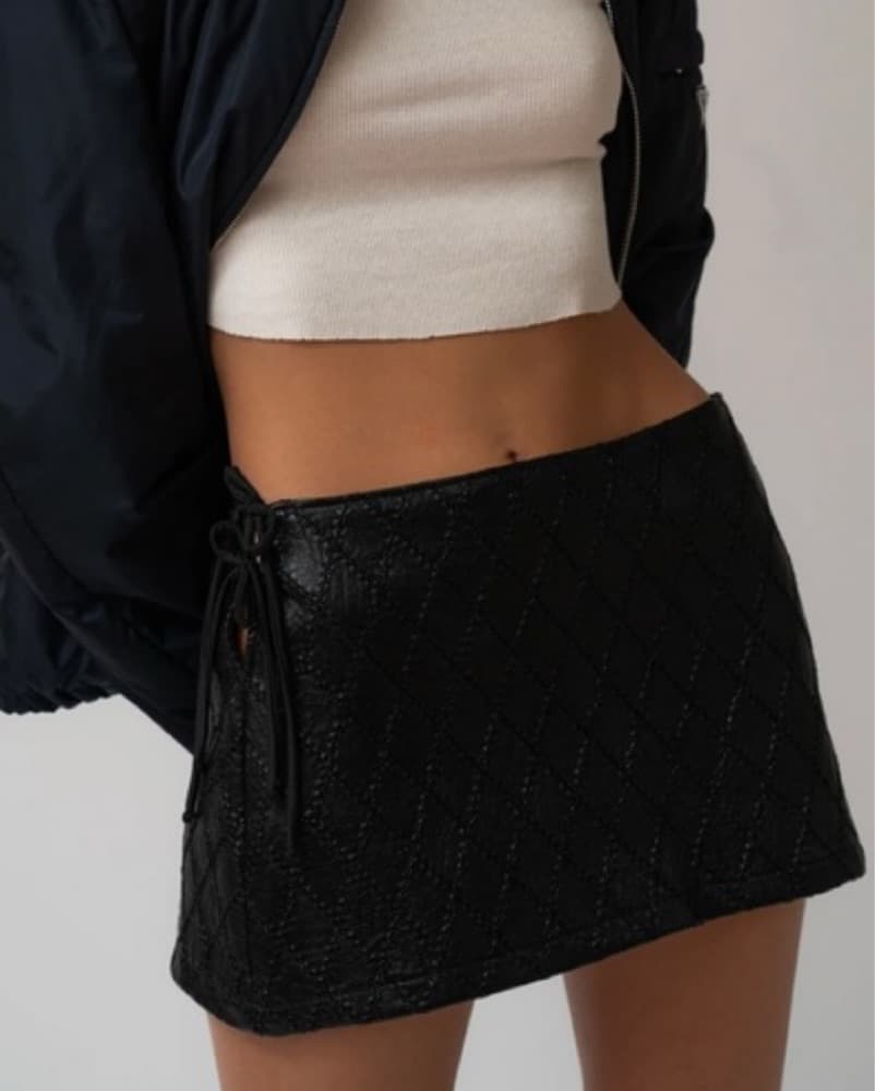Leather Mini Skirt - Image 1