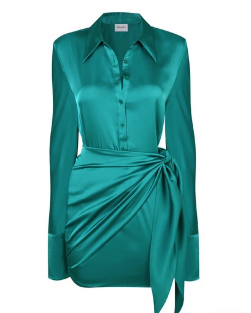 Rat & Boa Emerald Silk Dress - Image 2