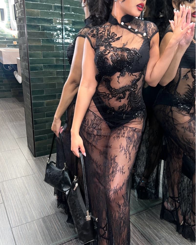 Fanci Club Sheer Lace Gown - Image 1