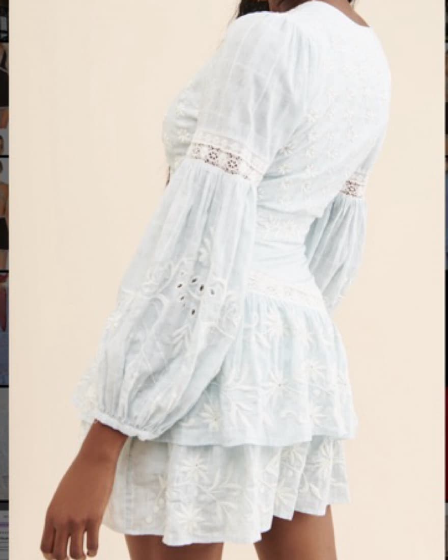 Love Shack Fancy Blue Floral Dress - Image 3