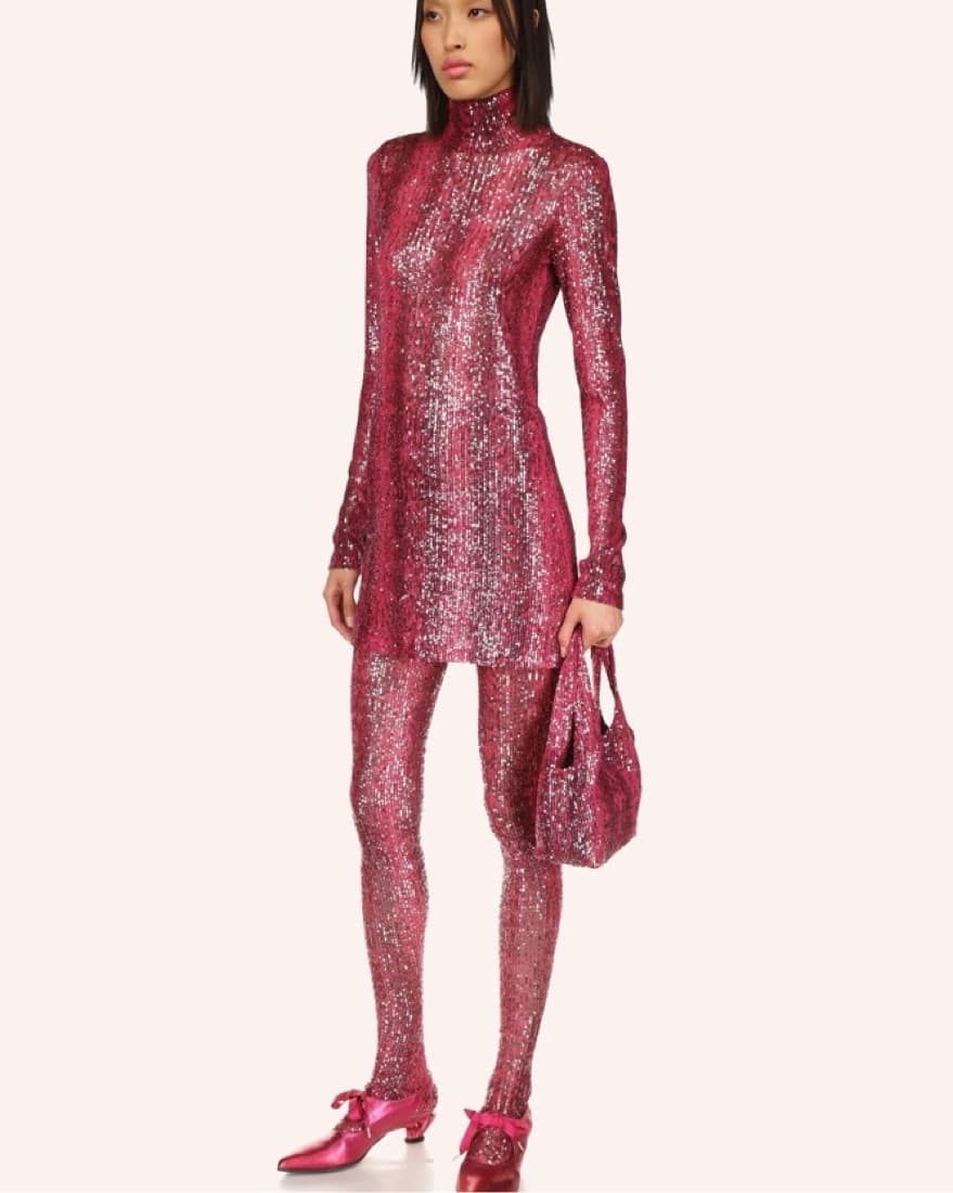 Anna Sui Sequin Turtleneck Dress - Image 1