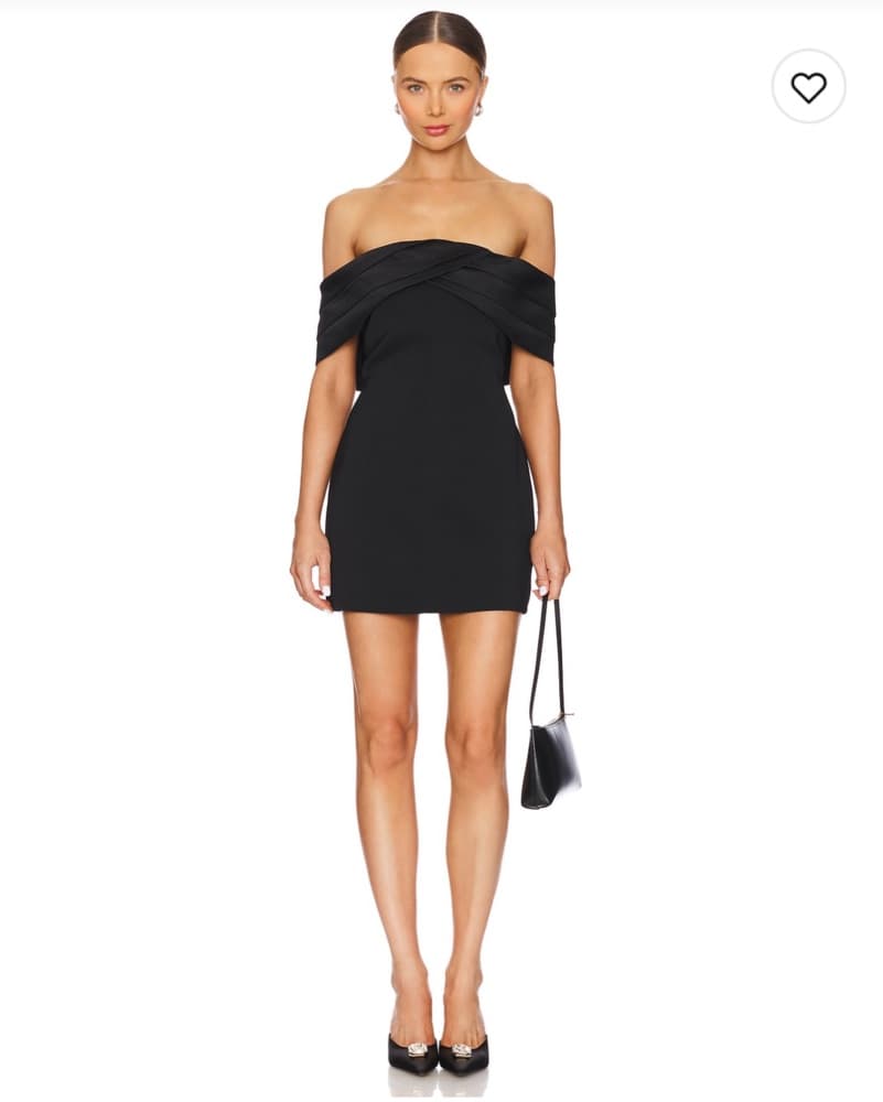 Anine Bing Off-Shoulder Black Dress - Image 1