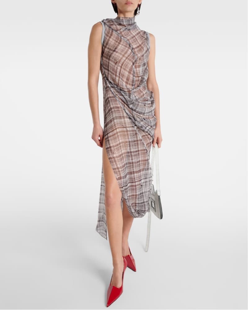 Acne Studios Sheer Silk Midi Dress - Image 1