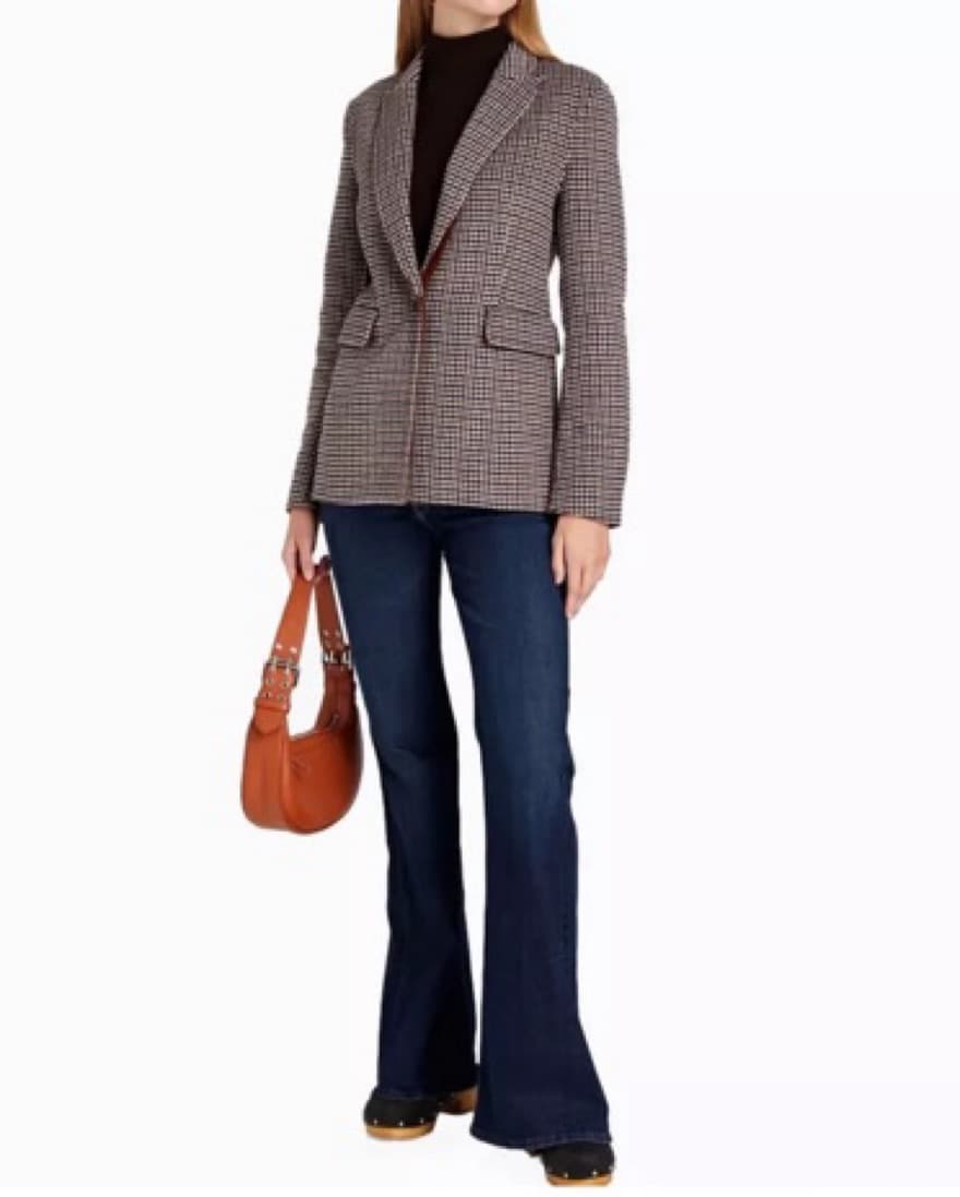 Maje Houndstooth Wool Blazer - Image 2