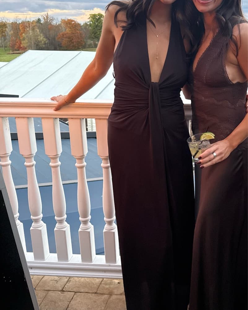 Bec And Bridge Brown Drape Maxi Dress - Image 3
