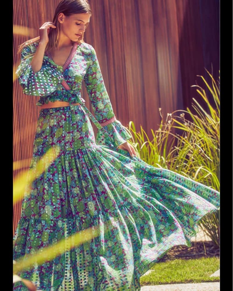 Alexis long Green Skirt Set - Image 1
