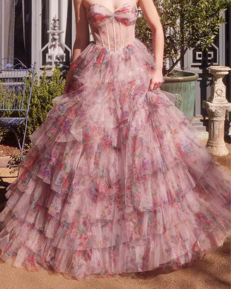 Ethereal Floral Ruffle Ballgown - Image 2