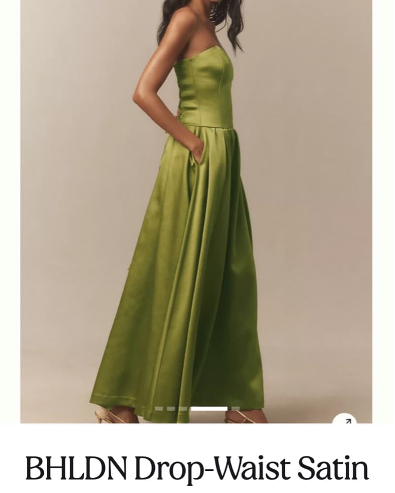 BHDLN Drop-waist Satin Dress - Image 3