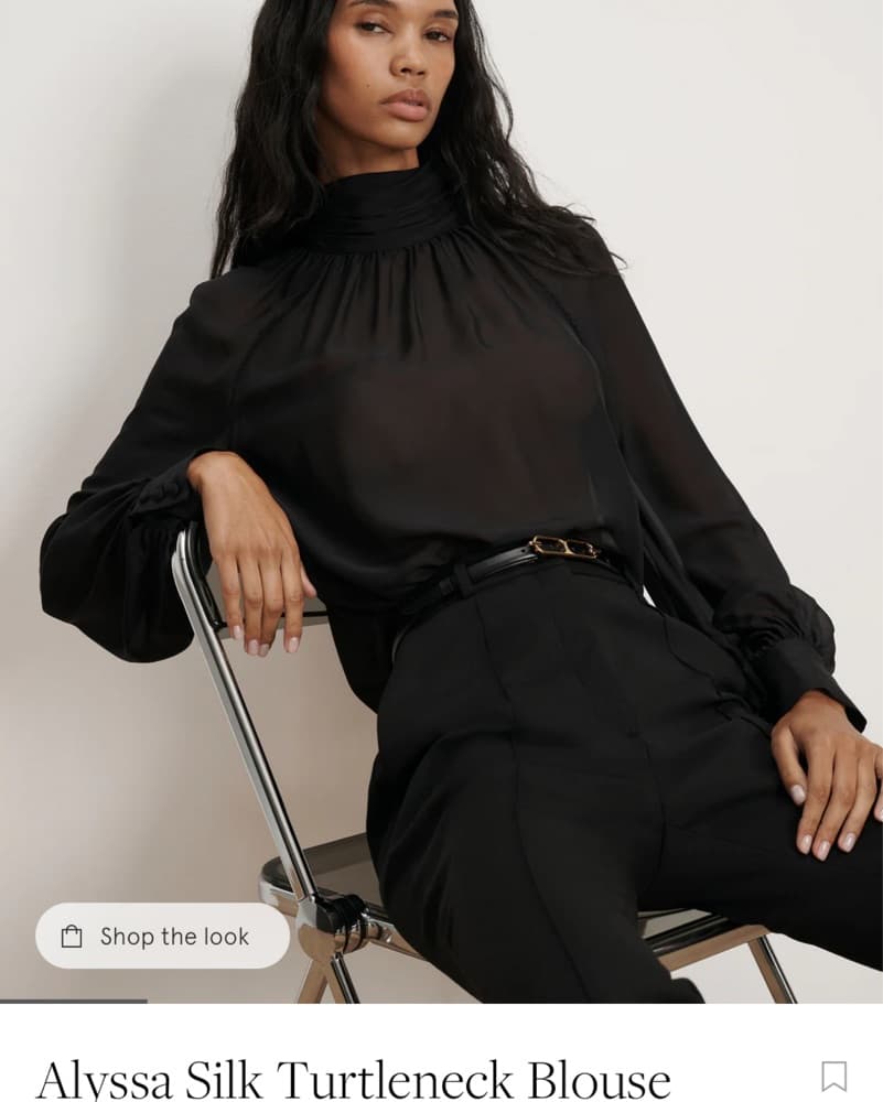 Alyssa Silk Turtleneck Blouse - Image 4