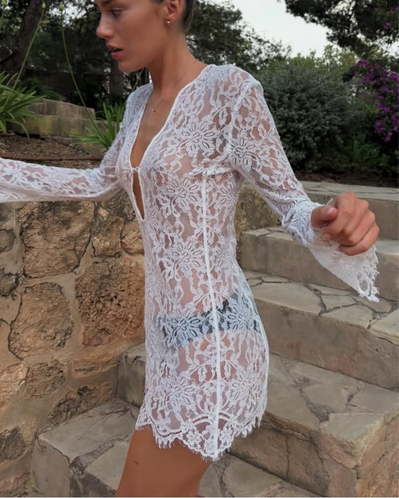 Debute Sheer Lace Dress  - Image 3