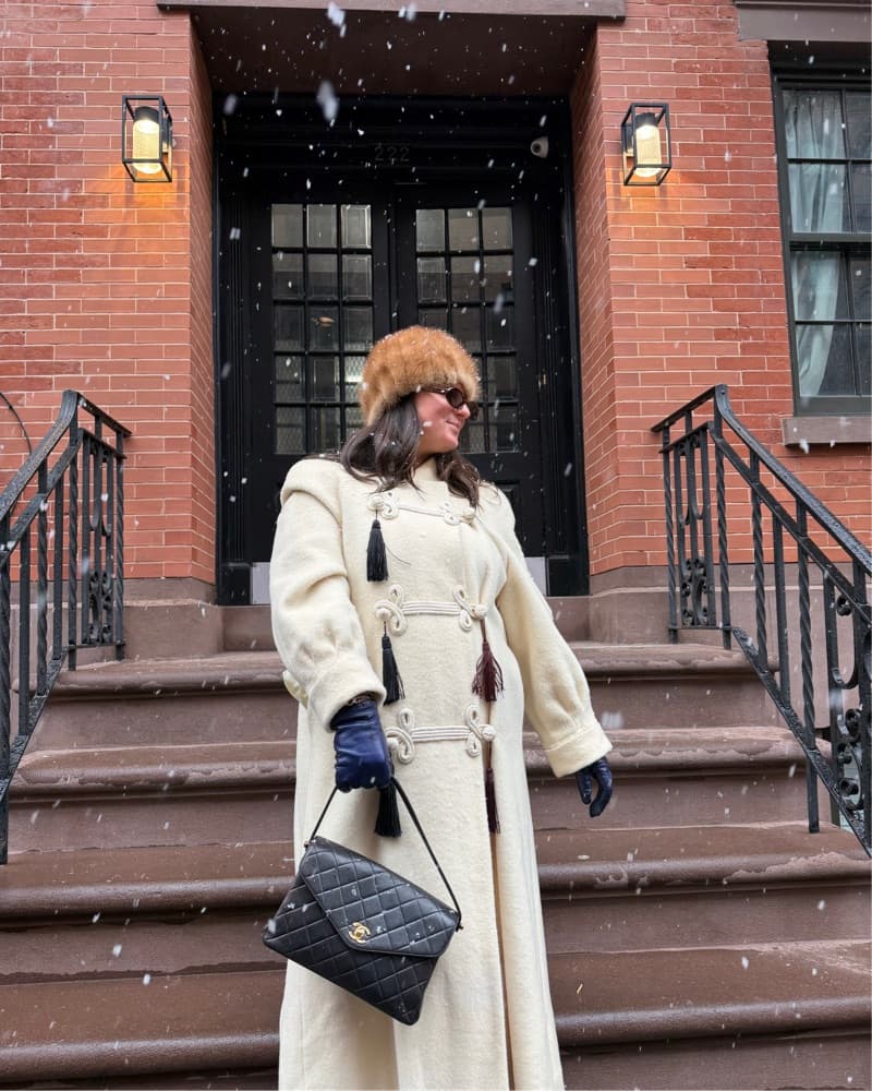 Vintage White Wool Military Coat  - Image 3