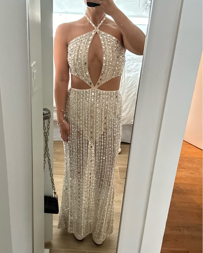 Mac Duggal Sparkly Halter Dress - Image 4