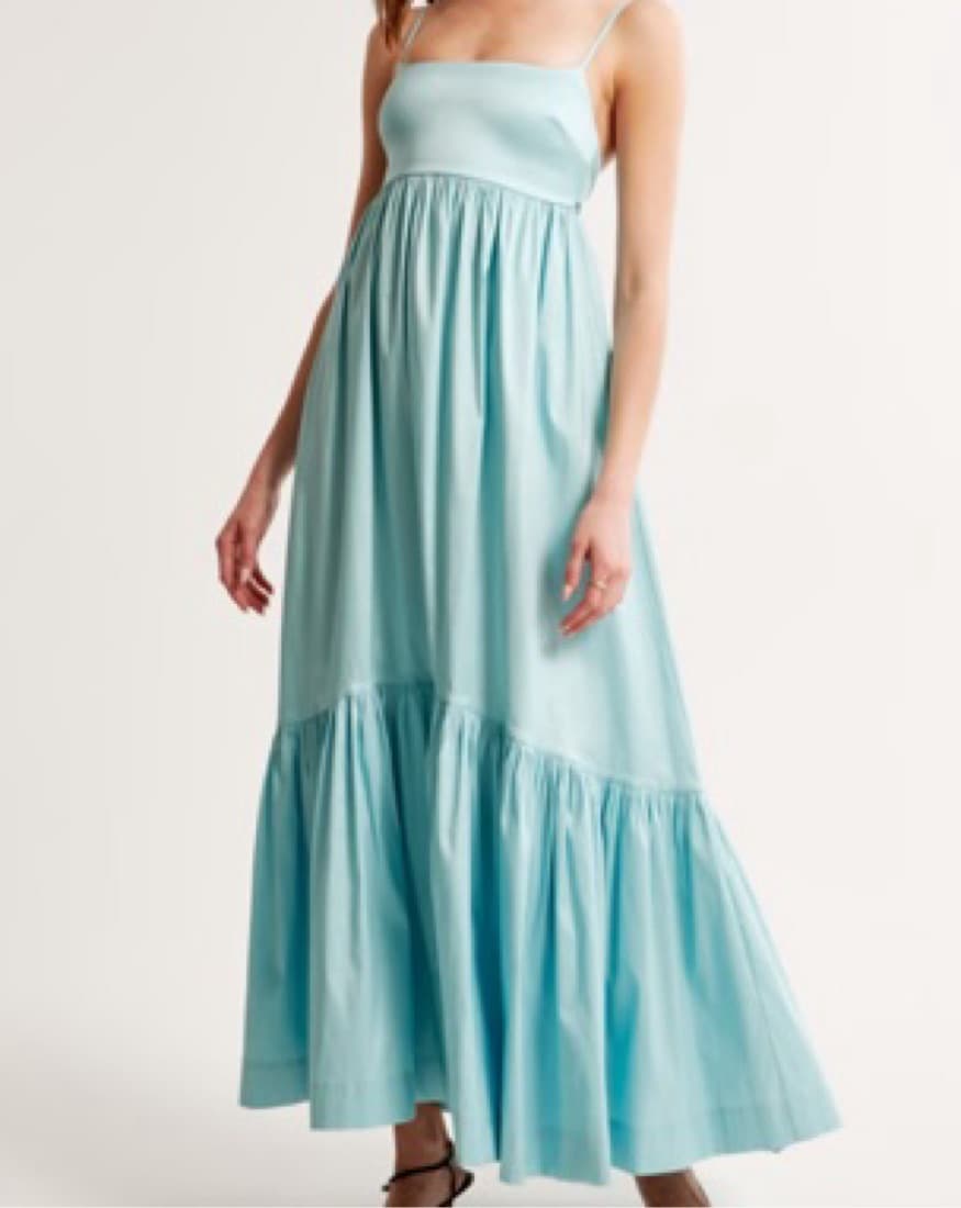 Abercrombie Drama Bow-Back Taffeta Maxi - Image 1