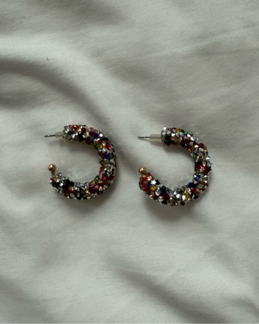 Crystal Hoop Earrings - Image 3