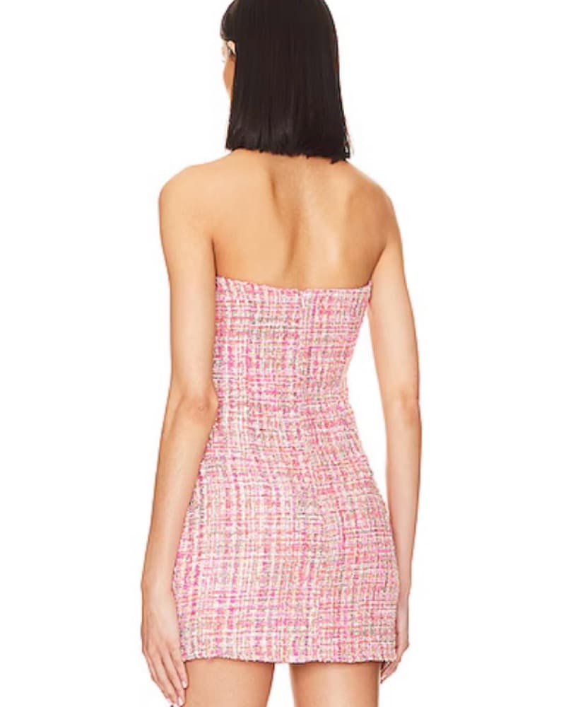 Superdown Pink Tweed Mini Dress - Image 2