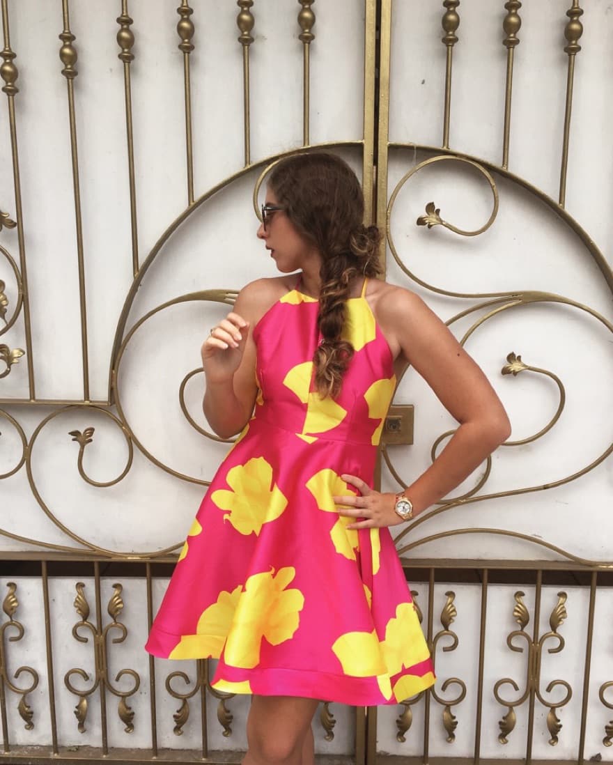 Pink / Yellow Cocktail Dress - Image 2