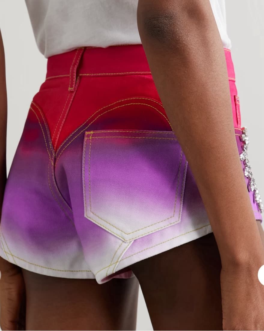 AREA Crystal Heart Cut Out Shorts  - Image 3