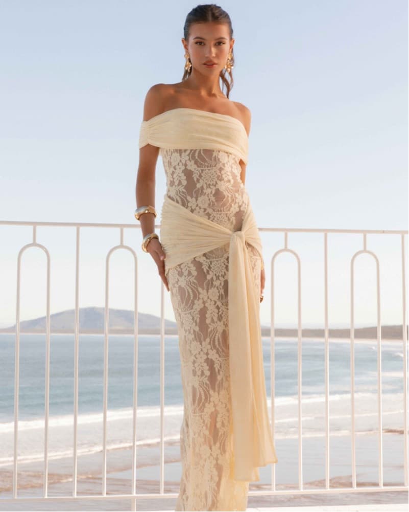 Gracie Twist Maxi Dress- Yellow - Image 2