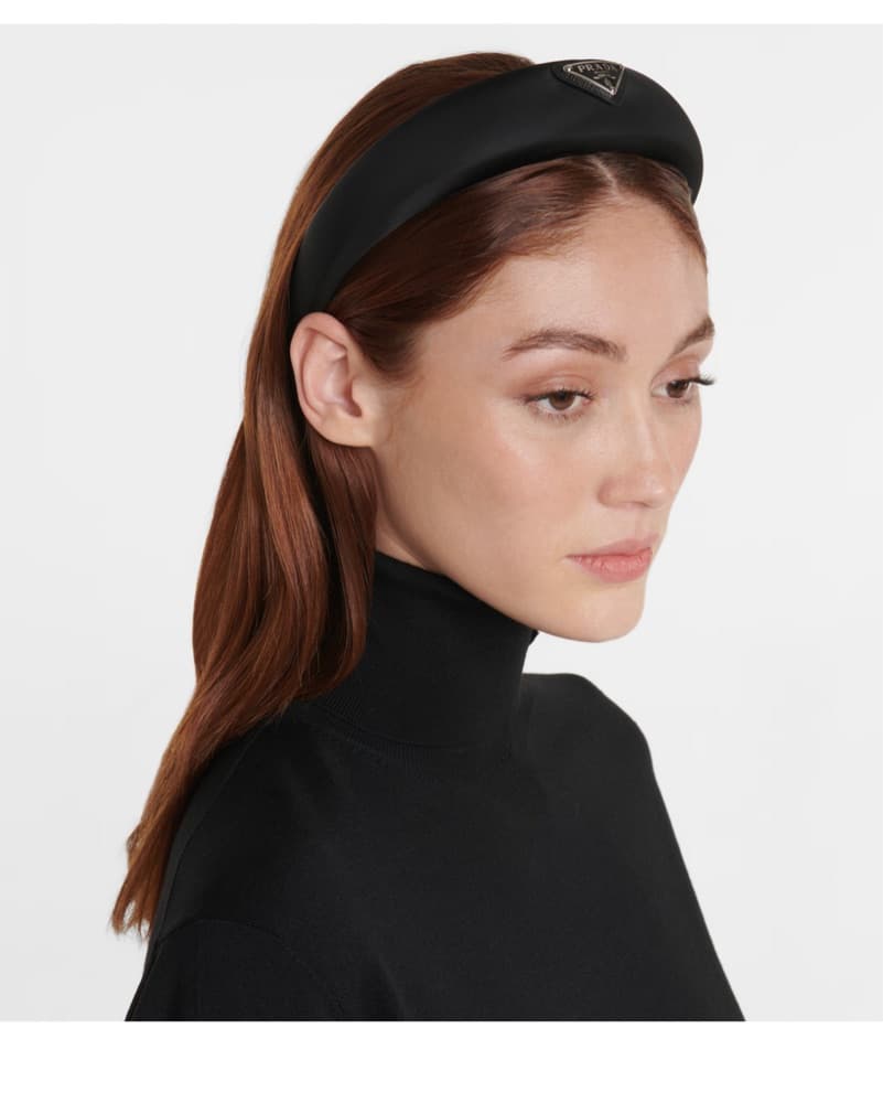 Prada Black Headband with Logo - Image 3